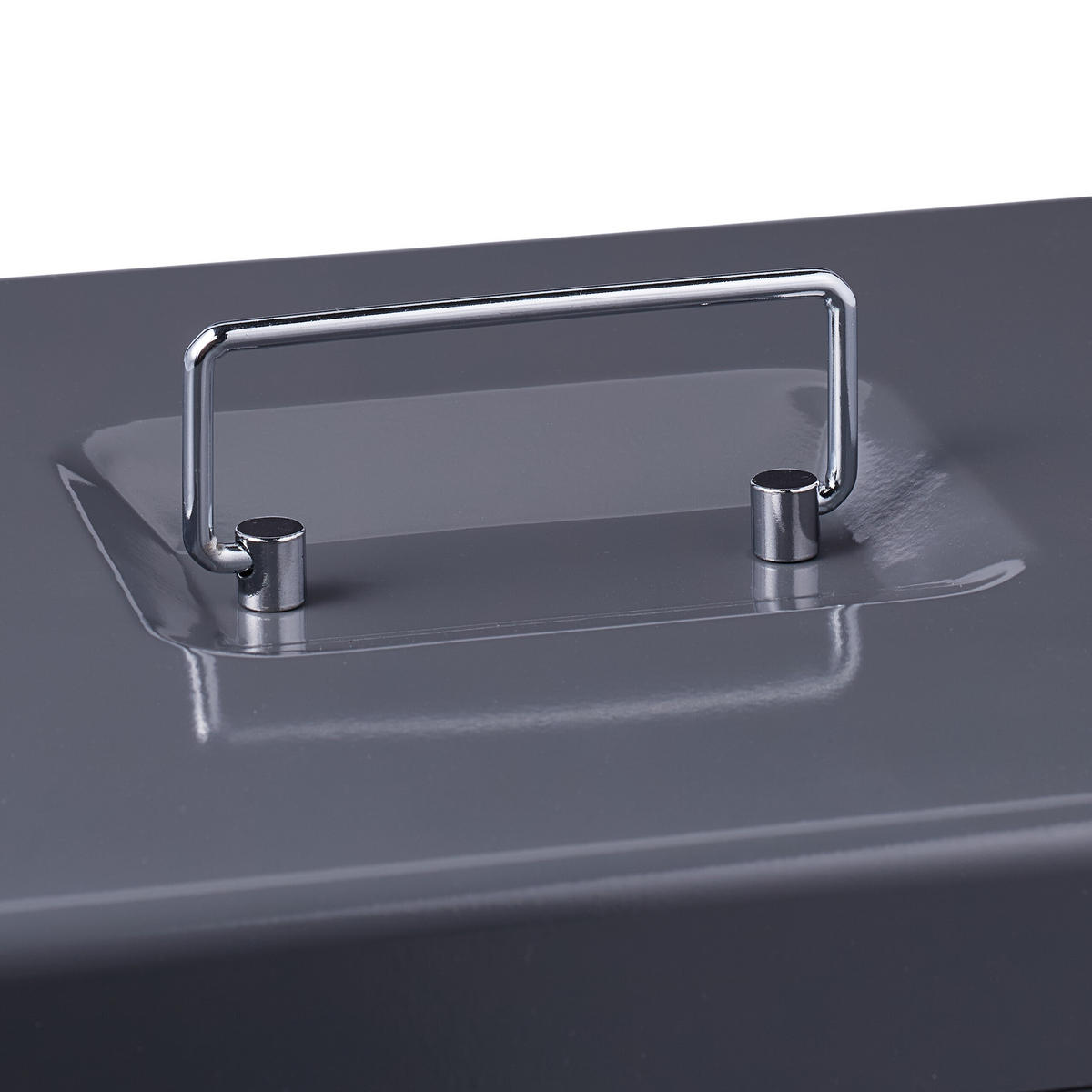 GELDKASSETTE Euro-Münzzählbrett - Grau, Kunststoff/Metall (30.5/8.5/24.5cm) - Relaxdays