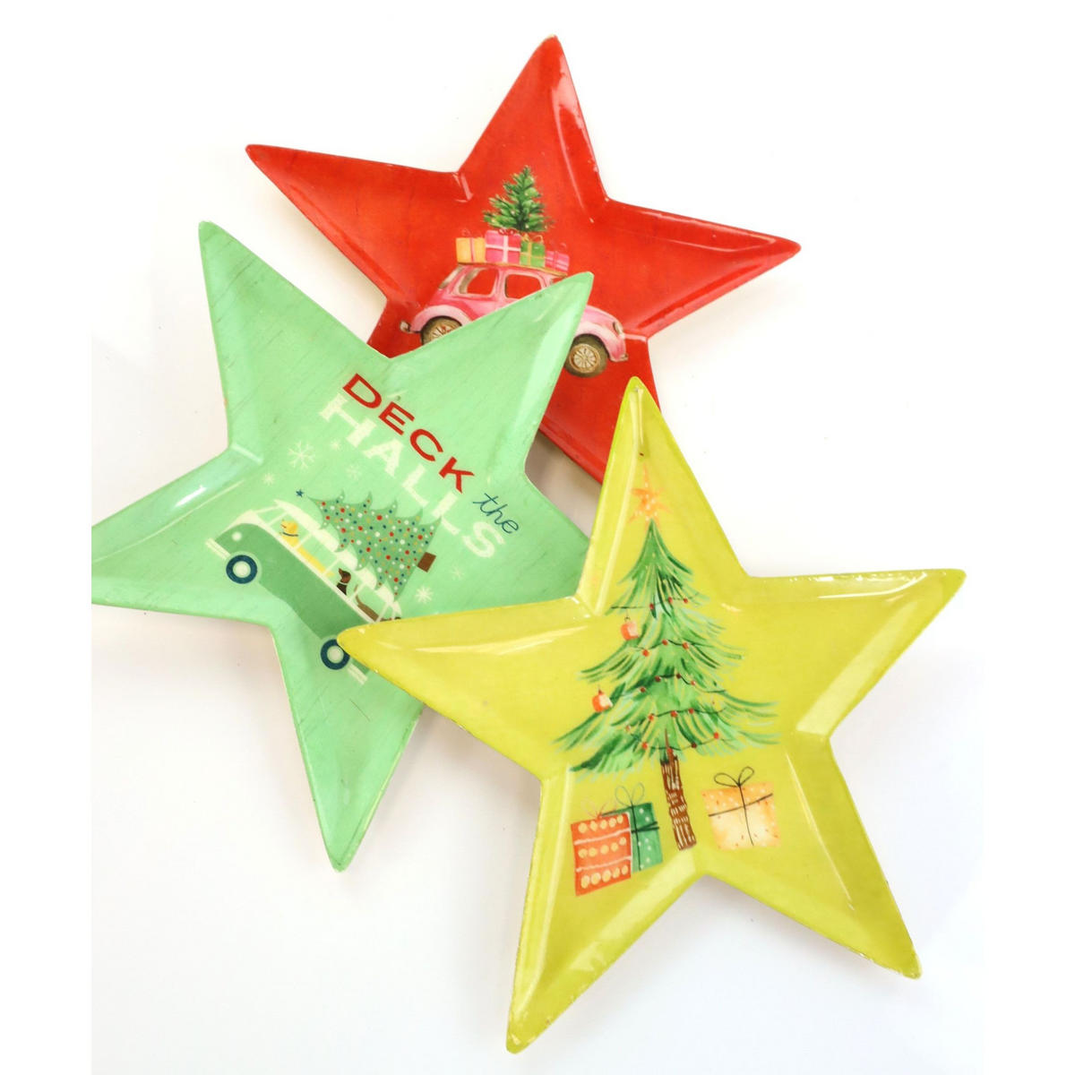DEKOTELLER & -TABLETTS Jolly Cheer 3er Set 15/15/0,3 cm - Multicolor, Metall (0.3cm) - FURNARO