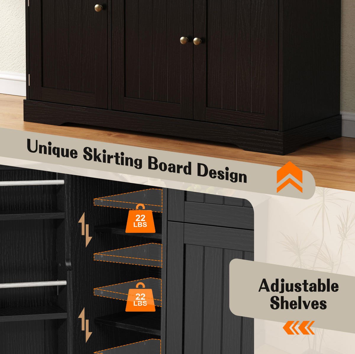SIDEBOARD 107/40/83.4 cm Schwarz aus MDF mit 3 Türen und Schublade - Schwarz, Holzwerkstoff (40/83.4/107cm) - OKMYHOME