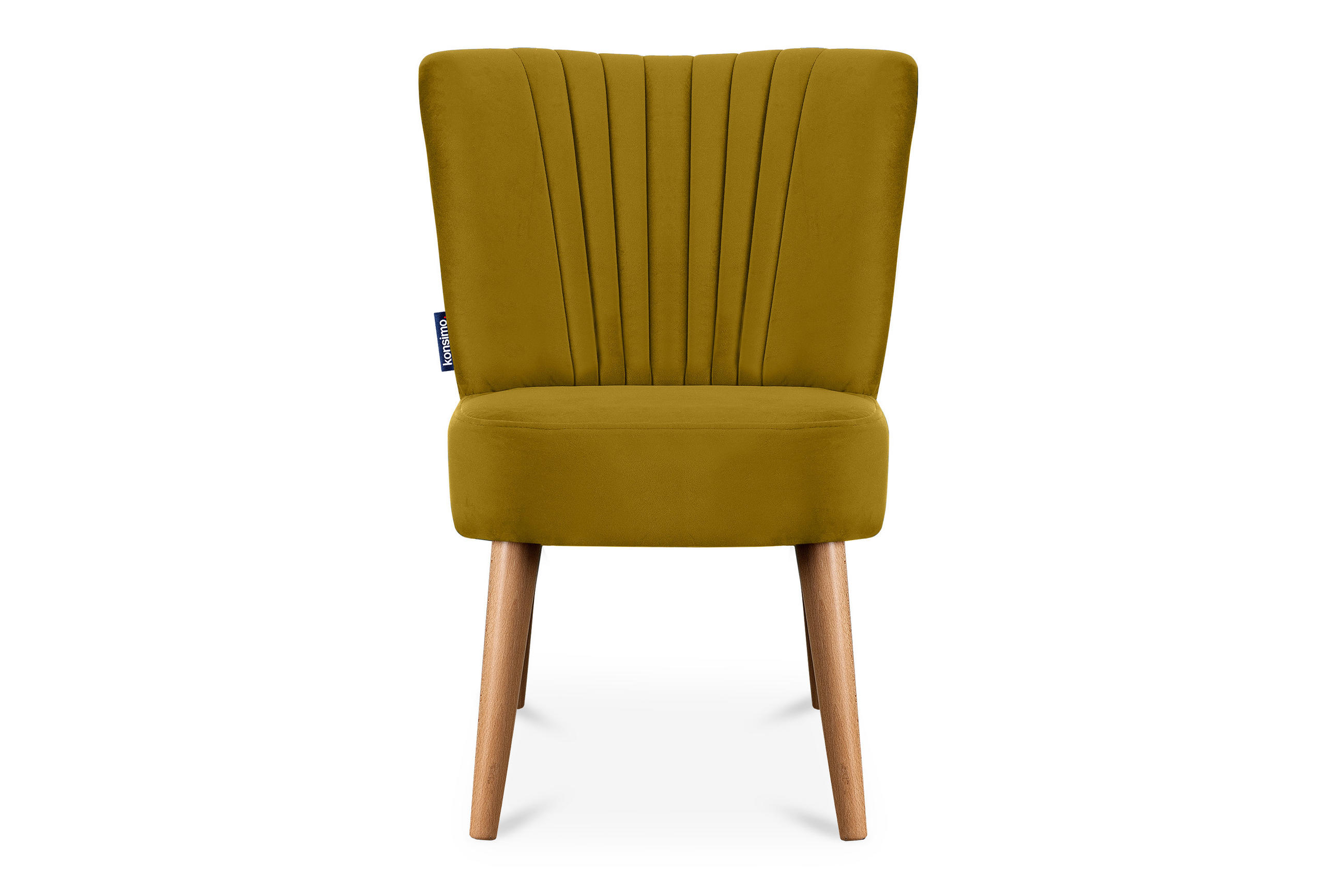 COCKTAILSESSEL DUCO auf hohen Beinen, Gelb/Eiche - Eichefarben/Gelb, Holz/Textil (63/89/65cm) - KONSIMO®