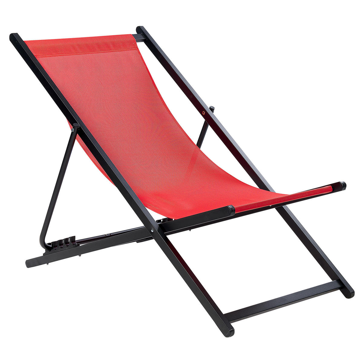 GARTENLIEGE schwarz/rot Locri II - Rot/Schwarz, Metall (60/79/95cm) - Beliani