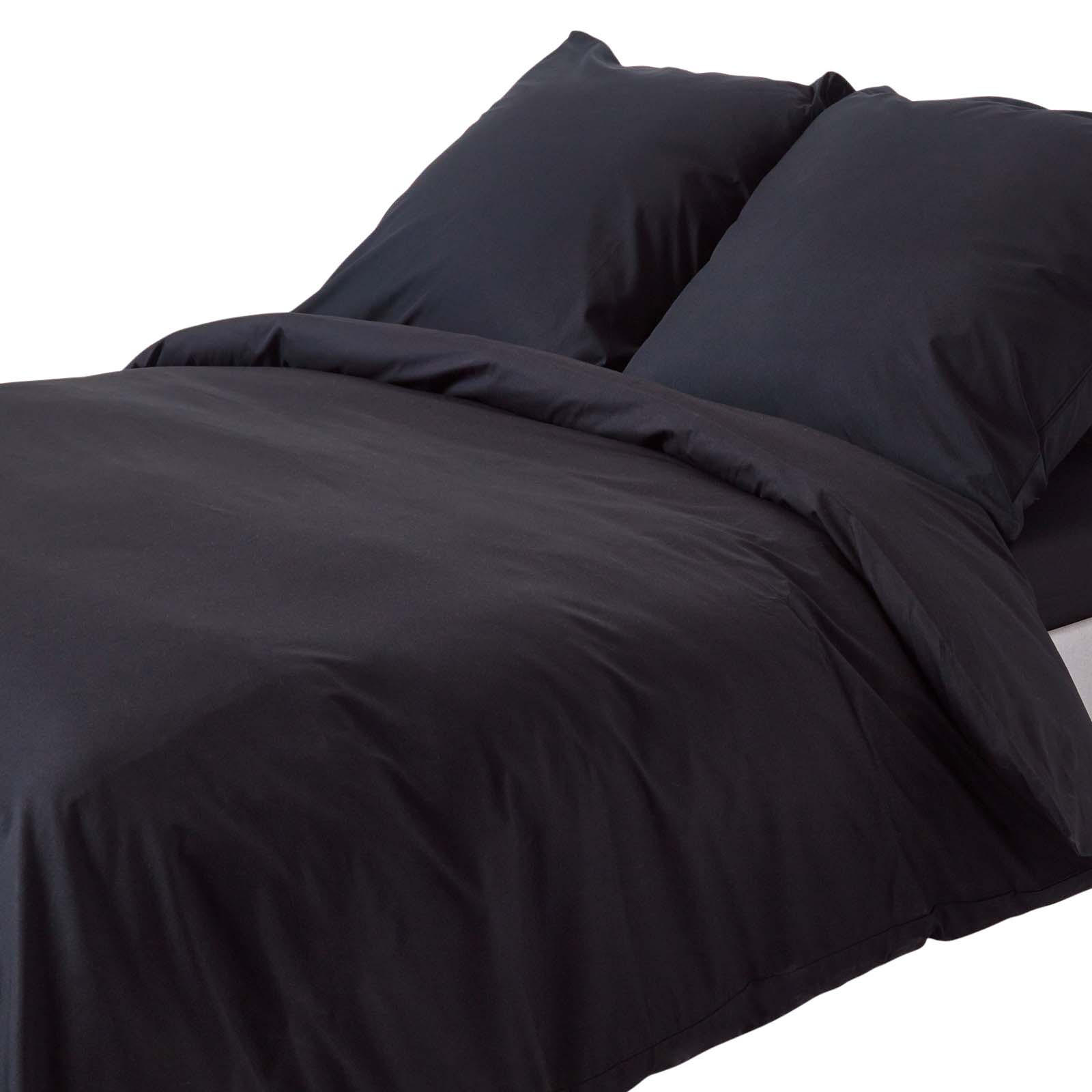BETTWÄSCHE Perkal Fadendichte 200 - Schwarz, Textil (240/220cm) - Homescapes