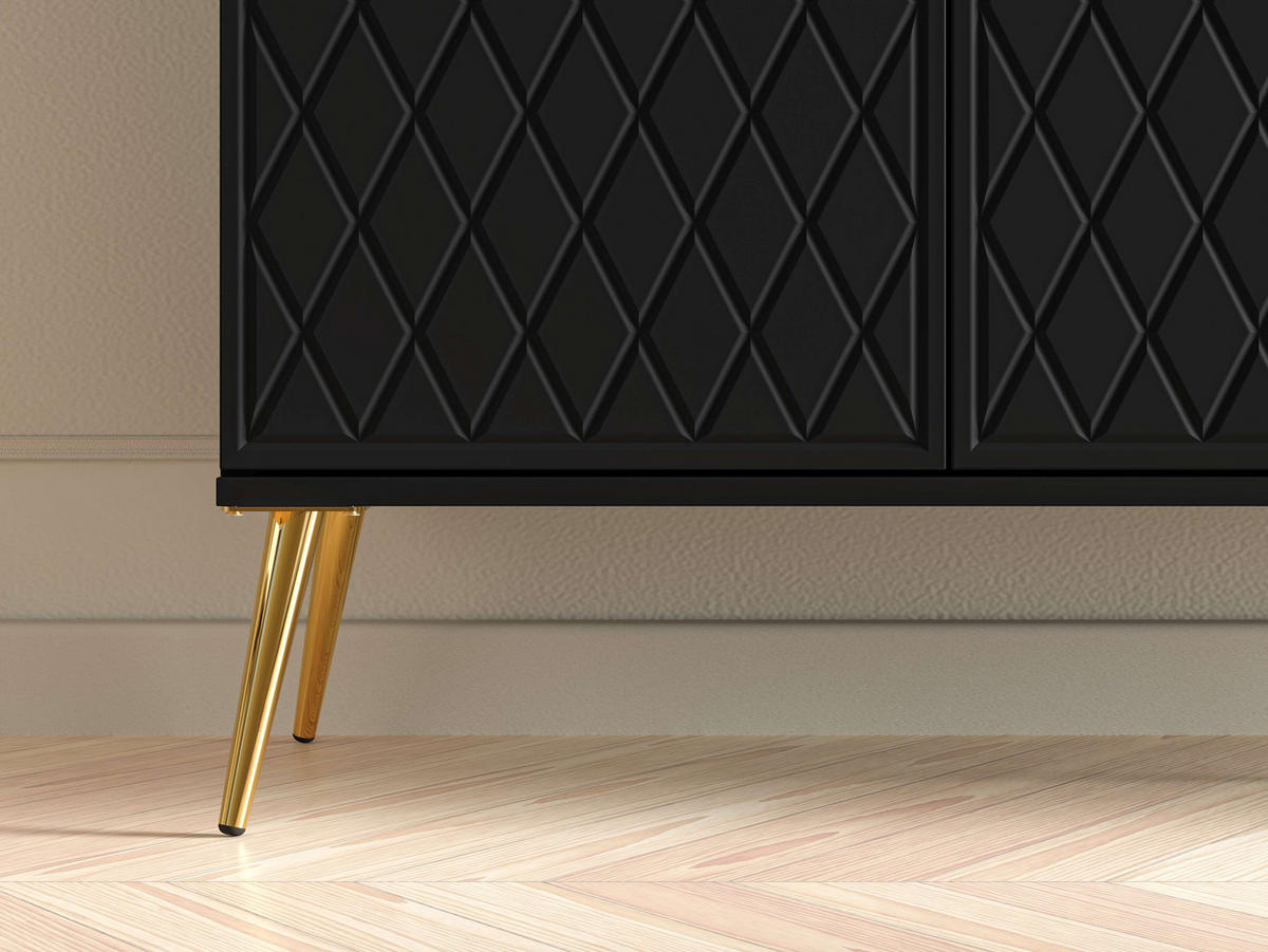 KOMMODE – 160 cm – Eljot – Schwarz - Schwarz, Holzwerkstoff (160/85/40cm) - hi-markt