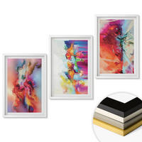 WANDBILDER 3er-Set - 40x60 cm Weißer Rahmen - Farbenfrohe Abstraktionen der Form - Weiß, Kunststoff (40/60cm) - ArtPrintCave