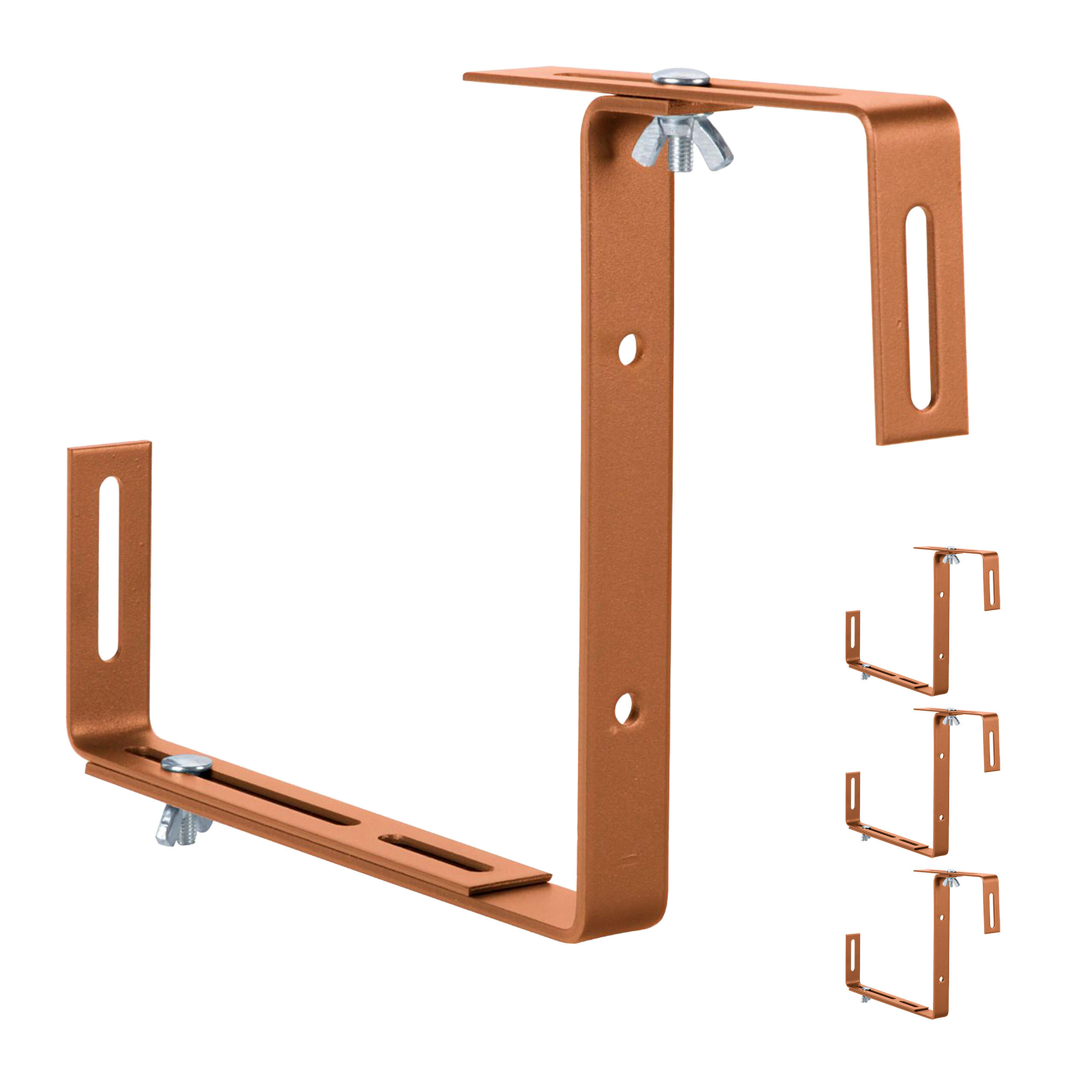 HÅLLARE BLOMLÅDA ljusbrun 4-pack - Ljusbrun, Metall (2/17/34cm) - Relaxdays