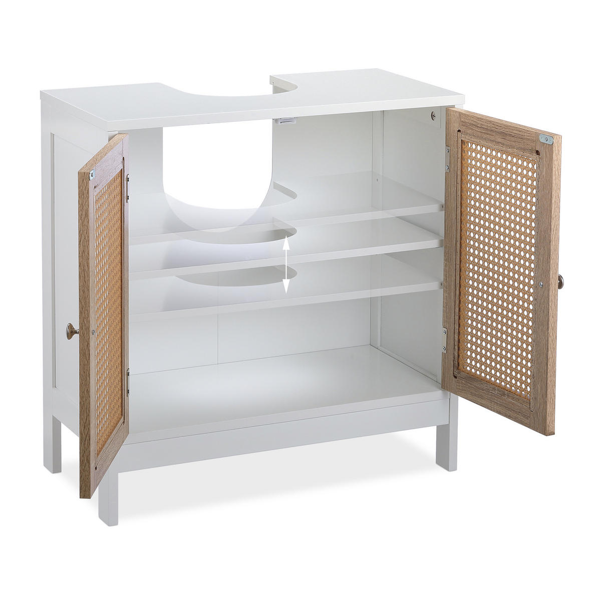 WASCHBECKENUNTERSCHRANK - Multicolor, Holzwerkstoff/Kunststoff (60/61.5/30cm) - Relaxdays