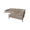 ECKSOFA NELSON Grau Leder Relaxfunktion - Schwarz/Grau, Leder/Metall (321/216cm) - KAWOLA