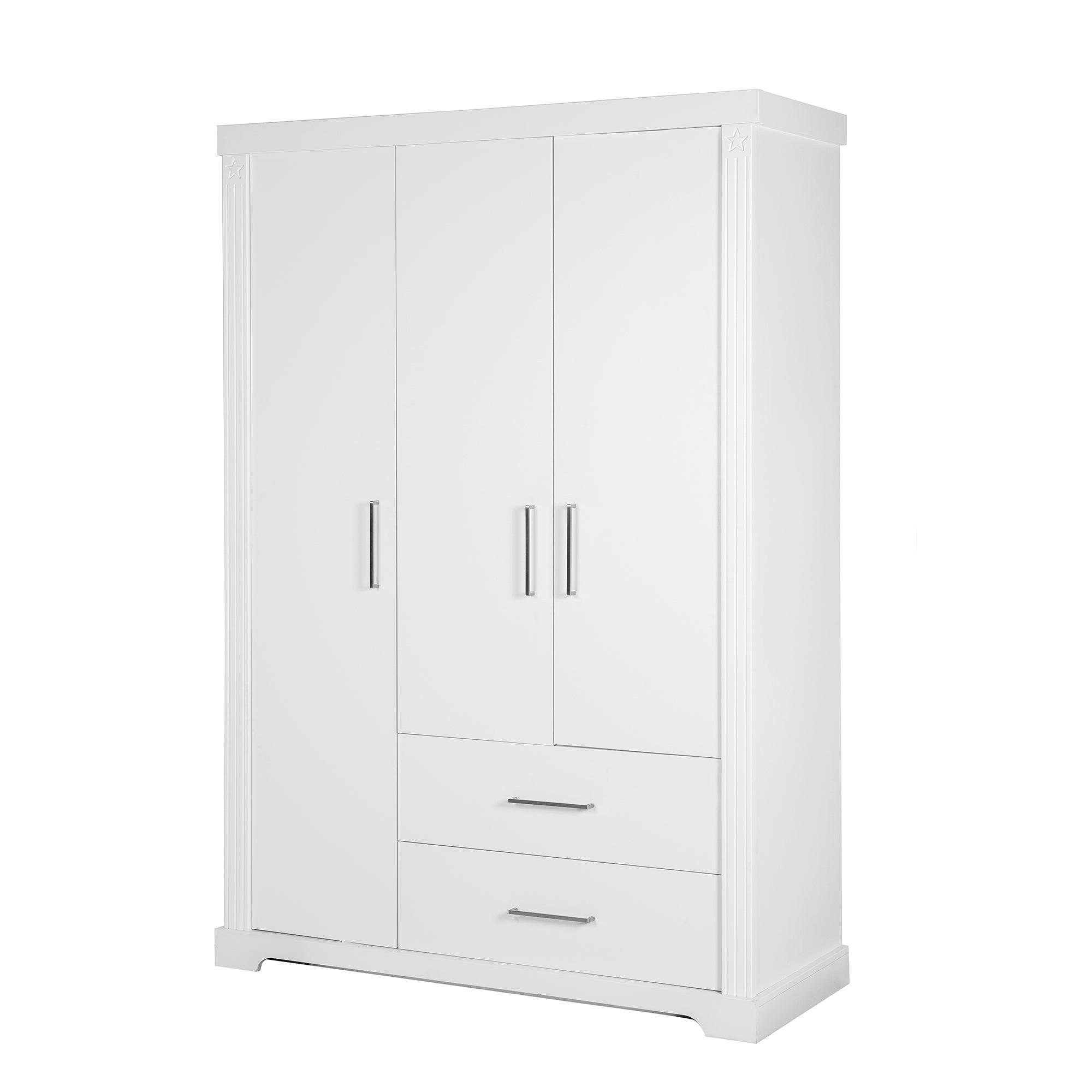 KLEIDERSCHRANK Maxi - Weiß, Holzwerkstoff/Metall (138.5/199/54.5cm) - Roba