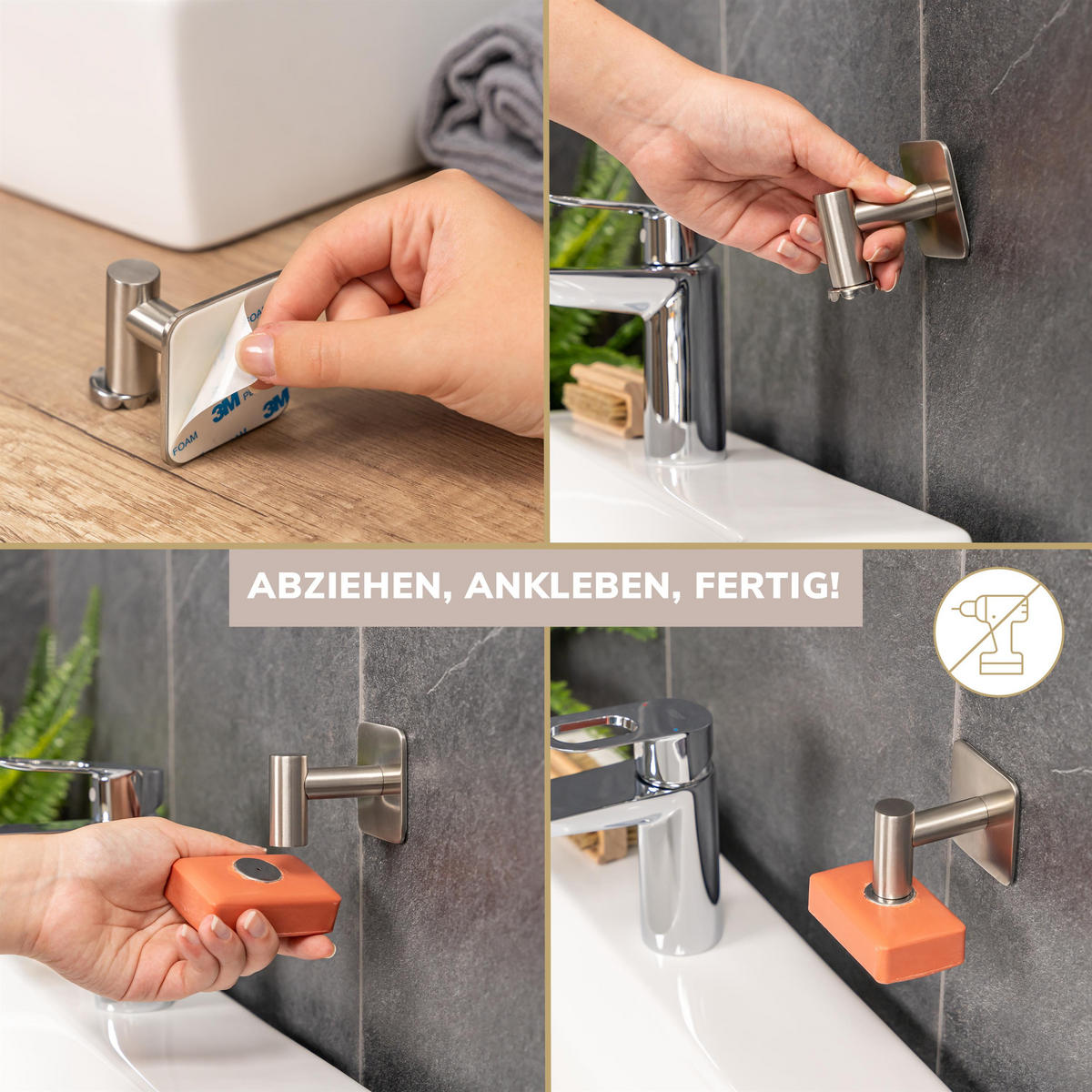 SEIFENHALTER, silber - Edelstahlfarben, Metall (5.7/5.7/6cm) - bremermann