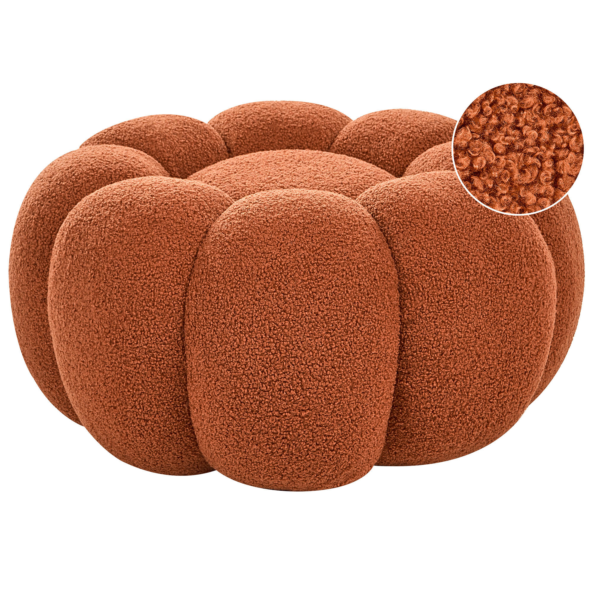 POUF bouclé maro Beaufort - maro deschis, material textil (60/27/60cm) - Beliani