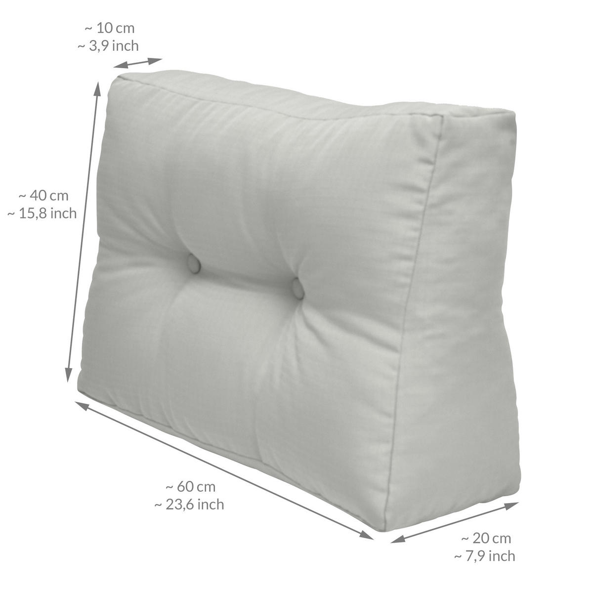 PALETTENKISSEN Eco Elements Rücken 60/40/20cm Hellgrau (2tlg) - Hellgrau, Textil (20/40/60cm) - Beautissu 