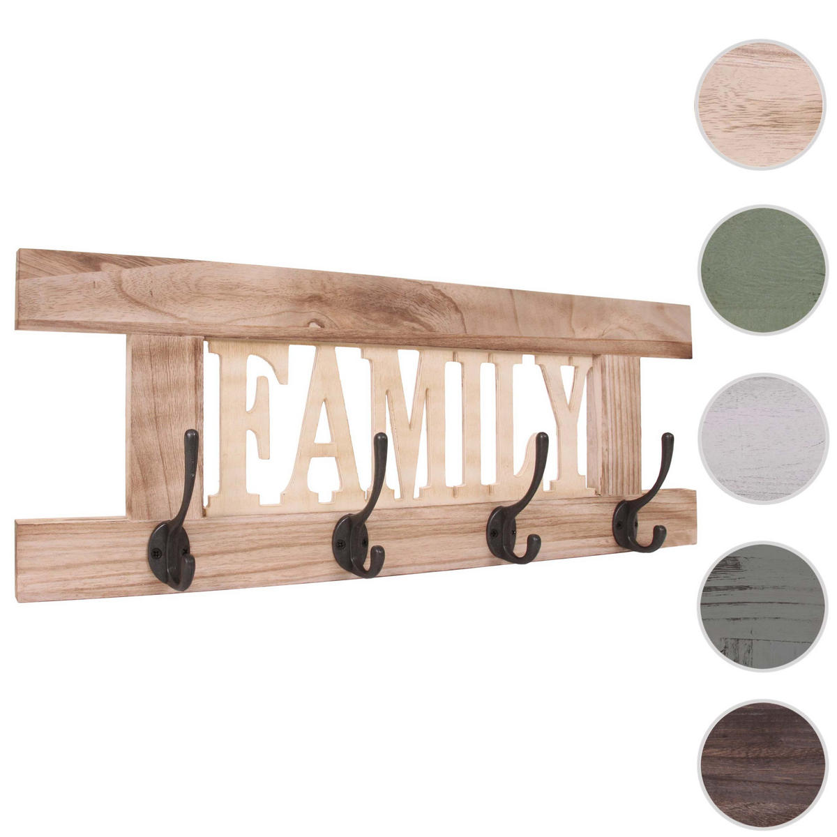 WANDGARDEROBE FAMILY SHABBY-LOOK Beige - Beige, Holz (60/21/2cm) - MCW