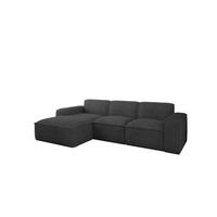 ECKSOFA L-Form Siena Stoff Velo Graphit Links - Graphitfarben, Holz/Kunststoff (165/266cm) - Kaiser Möbel