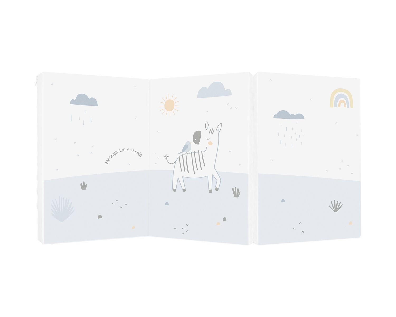 BABYBETT FALTMATRATZE Tiere hellgrau 120 x 60 x 5 cm Baumwolle Reißverschluss - Grau, Textil (60/120cm) - Kikka boo