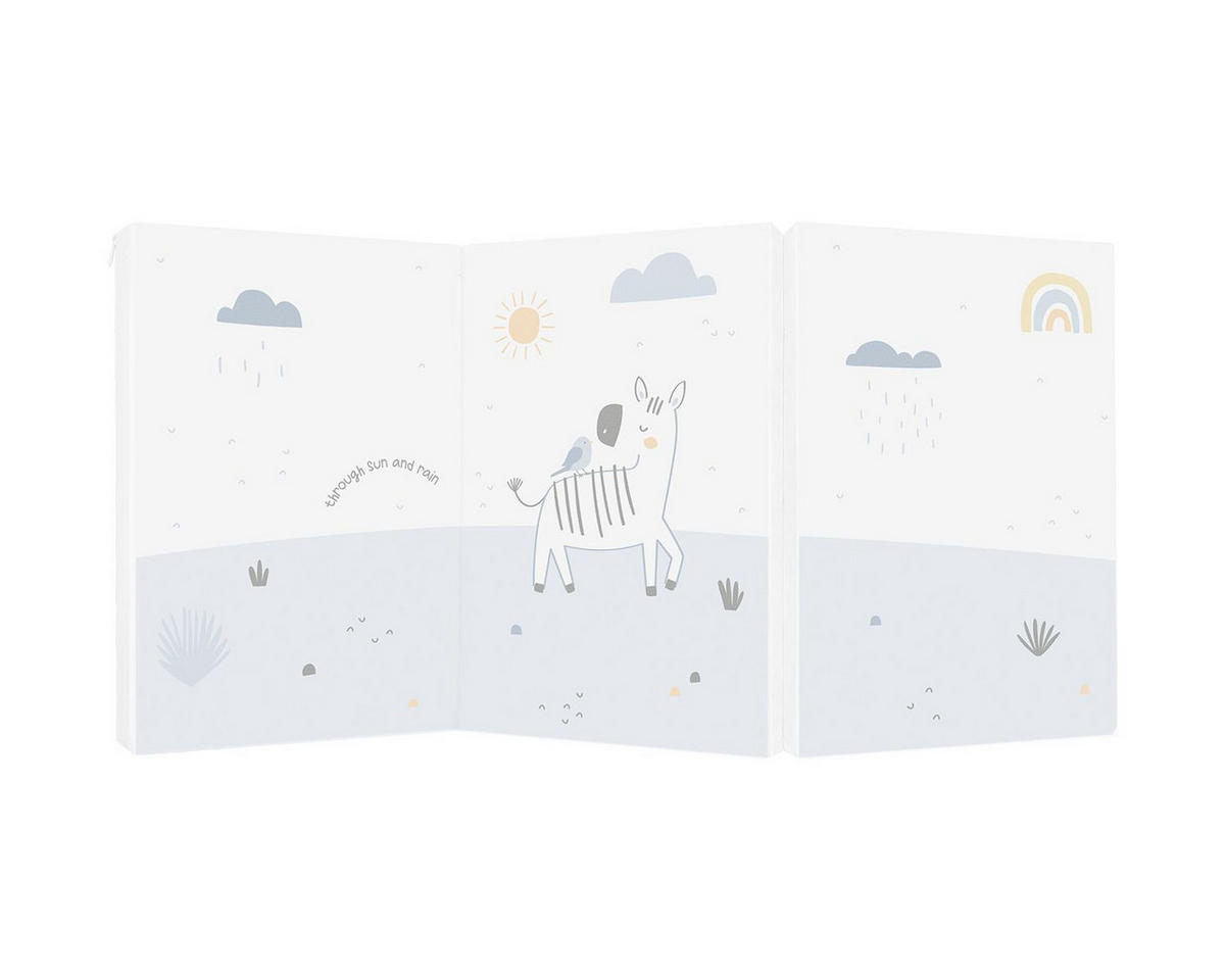 BABYBETT FALTMATRATZE Tiere hellgrau 120 x 60 x 5 cm Baumwolle Reißverschluss - Grau, Textil (60/120cm) - Kikka boo