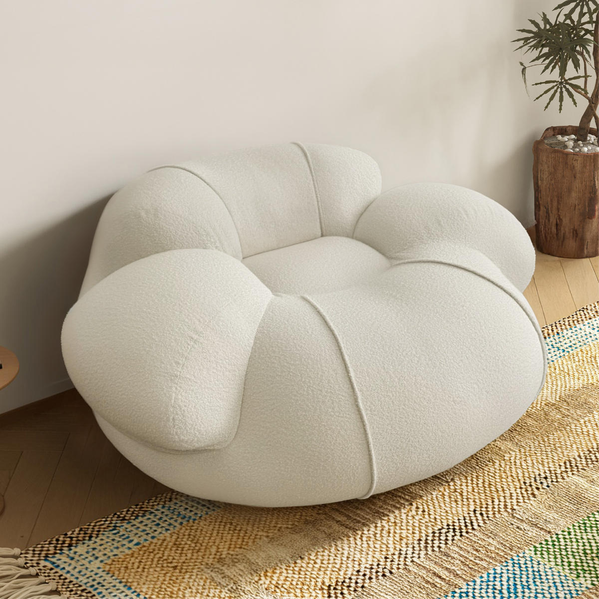 CLOUD-SOFA Extrem weich und doppelt bequem Einzelsofa Weiß - Weiß, Textil (109/70/142cm) - Vercart