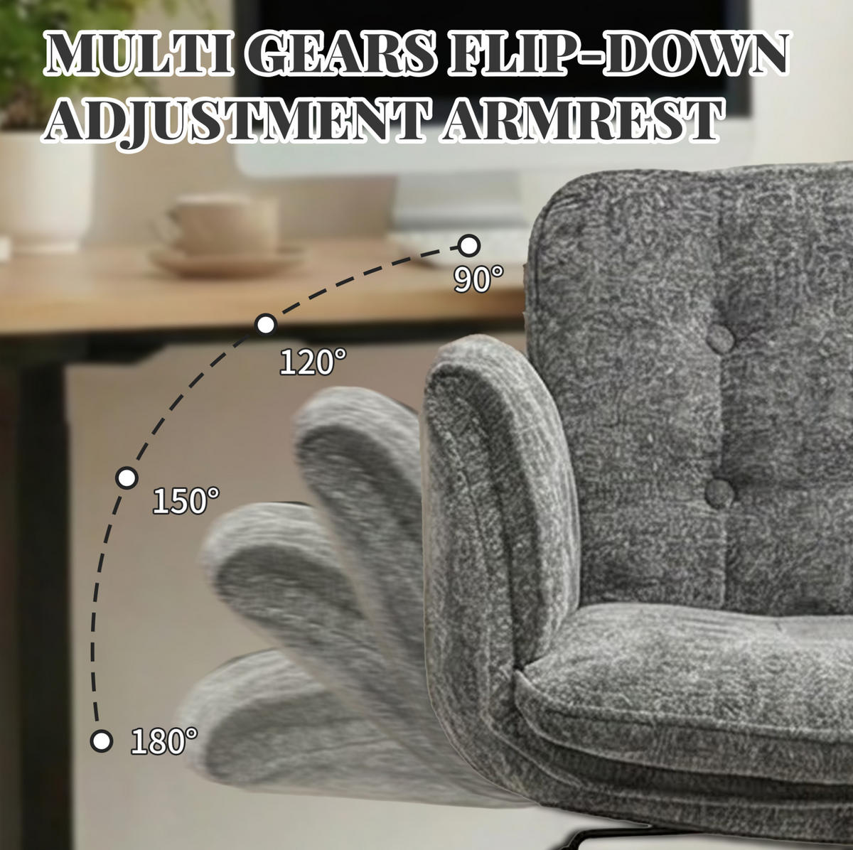 BÜROSTUHL in Dunkelgrau 71x62x79 cm mit Rollen, verstellbaren Armlehnen und Wippfunktion - Dunkelgrau, Textil (62/79/71cm) - IVMEU