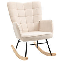SCHAUKELSTUHL, Berbervlies, Beige - Beige, Kunststoff/Metall (98/101/71cm) - HOMCOM