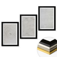 WANDBILDER 3er-Set - 20x30 cm Schwarzer Rahmen - Geometrische Kartonmuster - Schwarz, Kunststoff (20/30cm) - ArtPrintCave