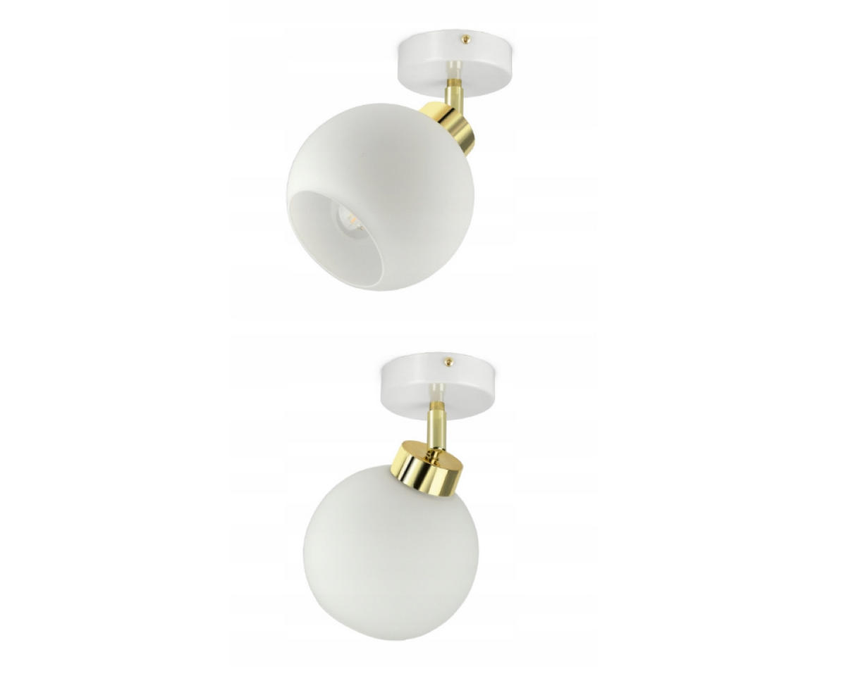 DECKENLEUCHTE GOLDGLAS - Goldfarben/Weiß, Glas/Metall (13/13/17cm) - kiki design