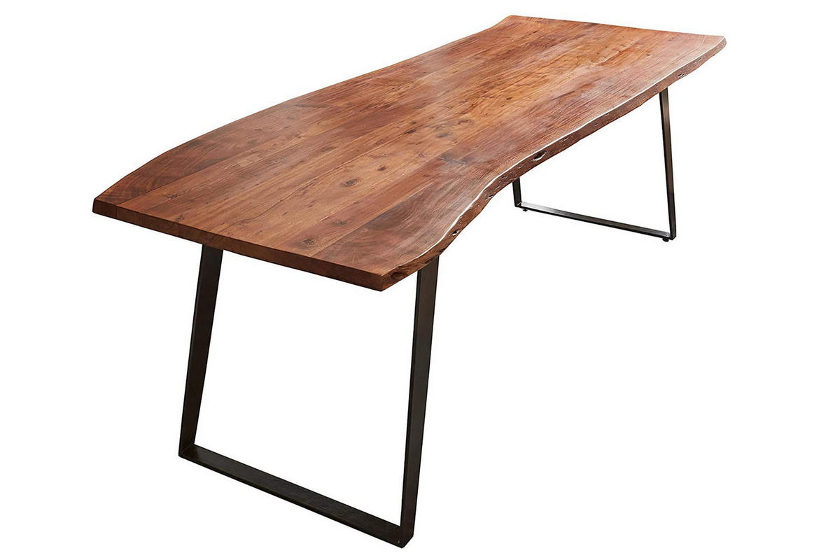 ESSTISCH HAVANNA - Nussbaumfarben/Schwarz, Holz/Metall (100/200/77cm) - SAM