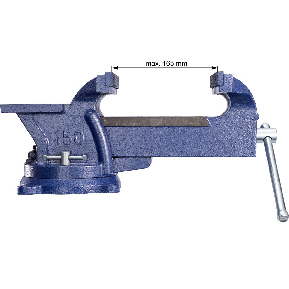 SCHRAUBSTOCK ,3 Anschraublöcher,blau - Blau, Metall (33/15/17cm) - tectake