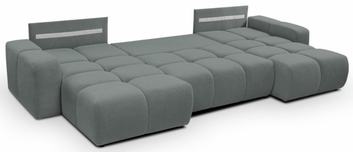 ECKSOFA Popiel Curio 93 Mit Schlaffunktion - Grau, Textil (359/177cm) - Sepro Meble