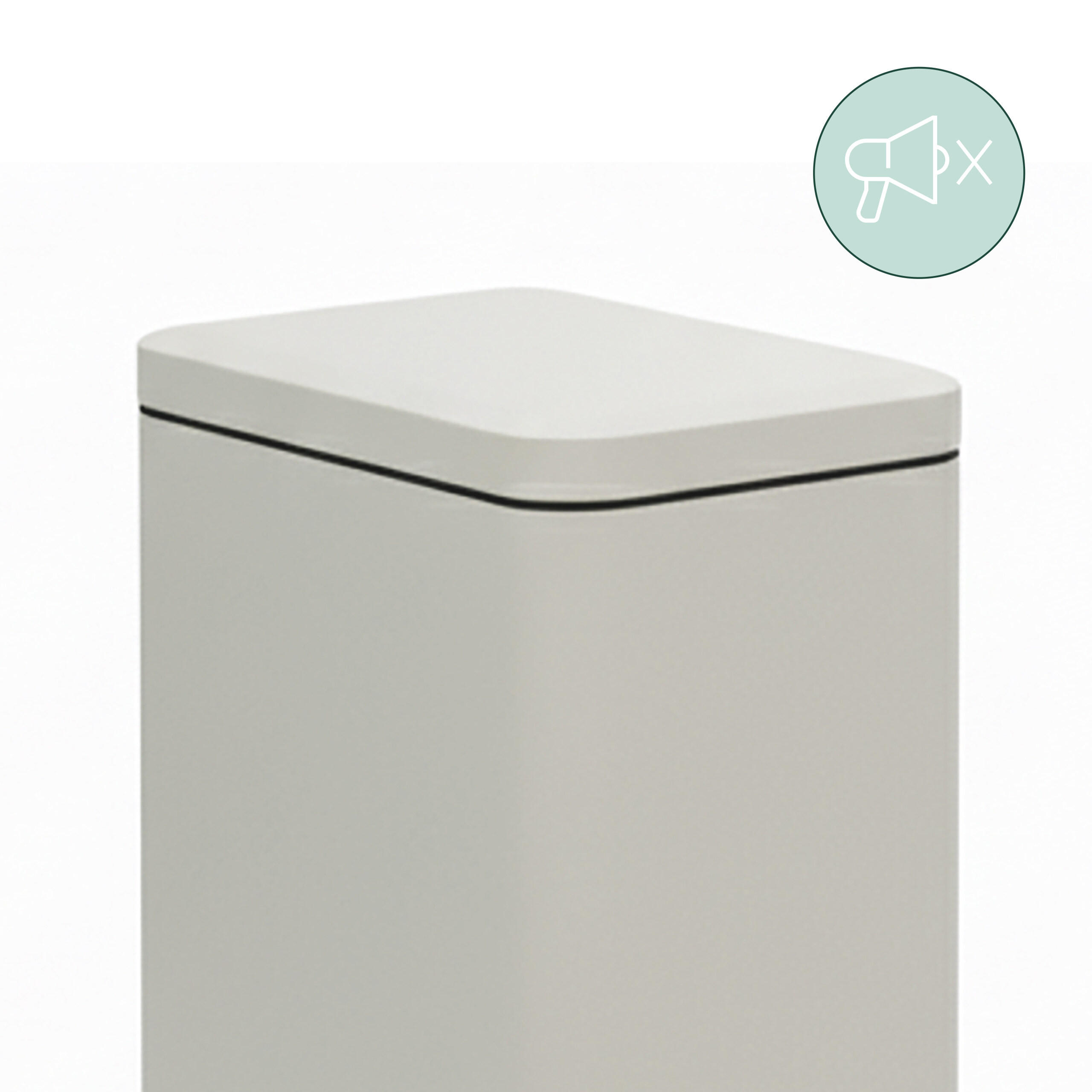 MÜLLEIMER - Beige, Kunststoff/Metall (16/36/30cm) - Relaxdays