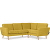 ECKSOFA-RECHTS TAGIO 3/4 Sitzer, Gelb - Gelb/Braun, Buchenholz/Textil (220/181cm) - KONSIMO®