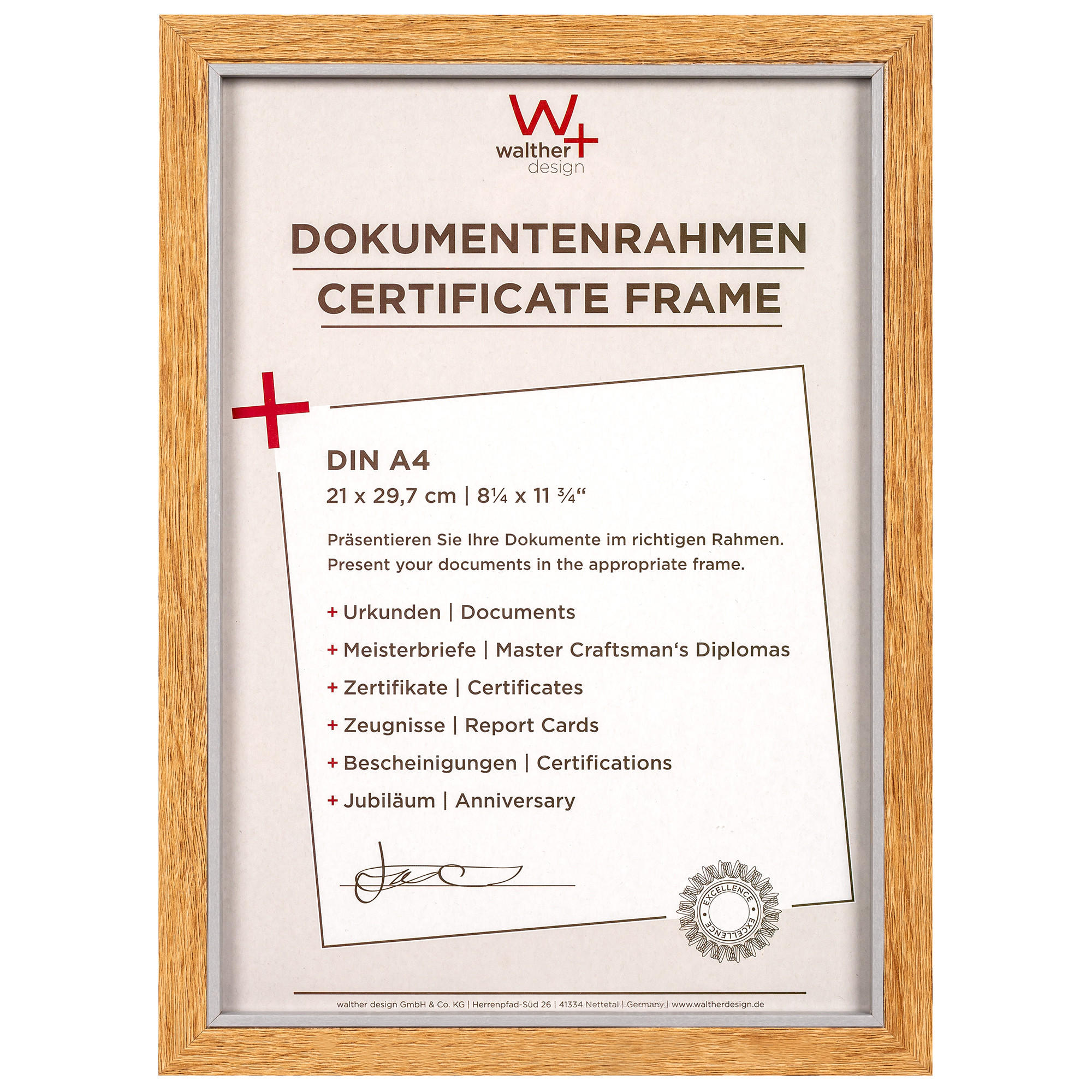 BILDERRAHMEN Hygge Holzrahmen 21x29,7 cm EICHE - Eichefarben, Holzwerkstoff (23.1/31.8cm) - walther design