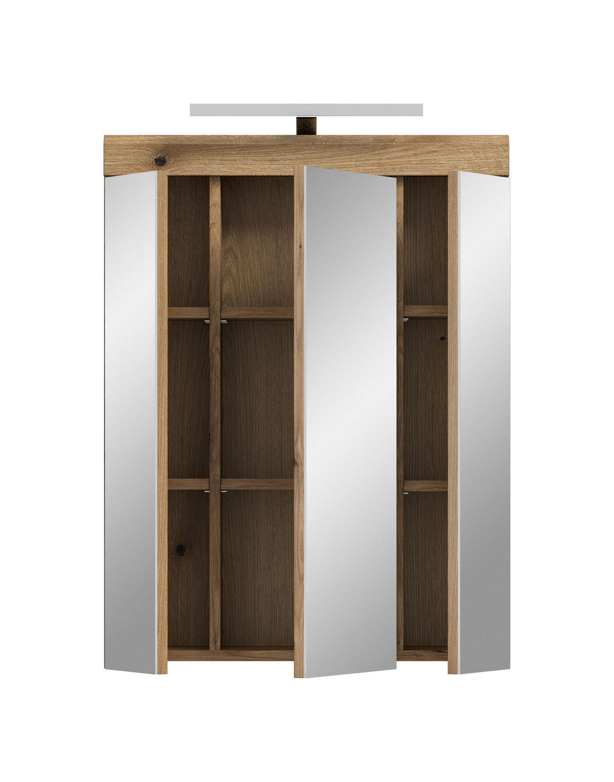 SPIEGELSCHRANK inkl. Bel. SCOUT (B/H/T: ca. 60/79/18 cm) in Evoak Oak Nachbildung/Spiegelglas - Eichefarben, Holzwerkstoff (60/79/18cm)