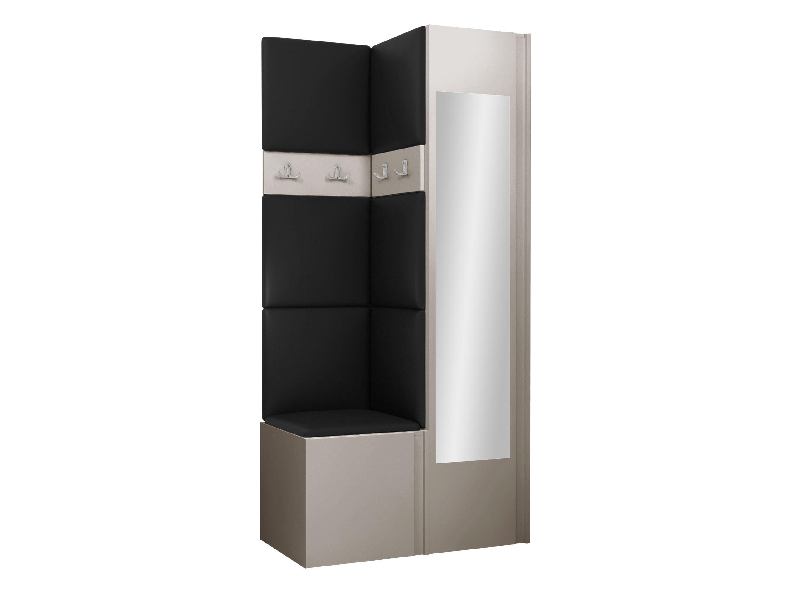 GARDEROBEN-SET Orion XXV - Kaschmir/Schwarz, Holzwerkstoff/Kunststoff (82/186/46cm) - MIRJAN24