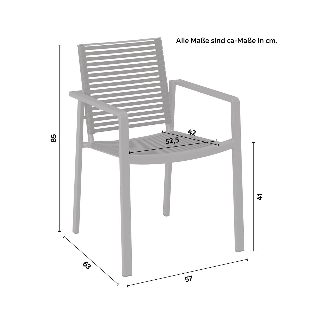 GARTENSTUHL Cancun Anthrazit - Anthrazit, Metall (1/85/63cm) - Mömax
