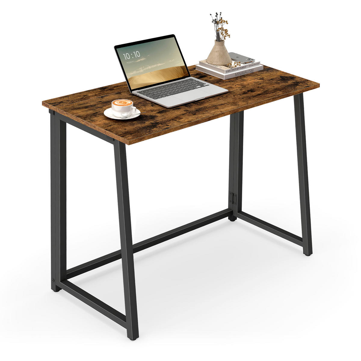 SCHREIBTISCH in rustikal mix schwarz - Braun, Holzwerkstoff (80/40/75cm) - Home Collective