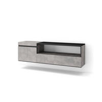 LOWBOARD Hängend, zementgrau, 150/35/45cm - Grau, Holzwerkstoff (150/45/35cm) - Skraut Home
