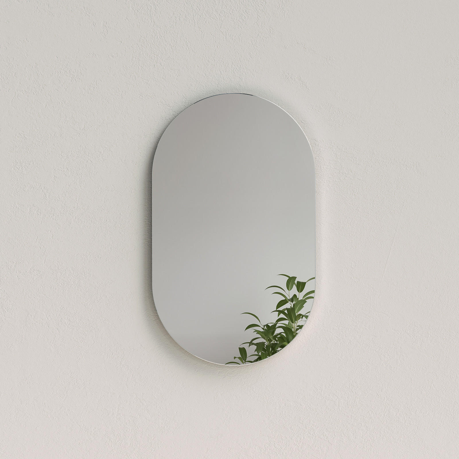 WANDSPIEGEL Vollspiegel-Explosionsschutzfolie Ovale 70/40/1 cm - Weiß, Glas (40/70/70cm) - EMKE