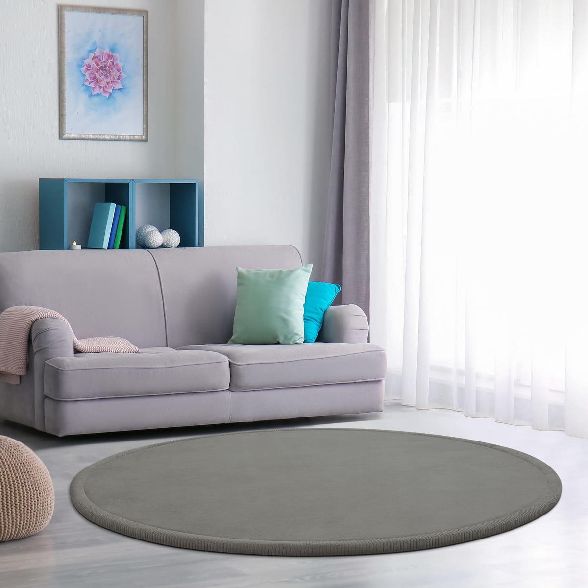 KURZFLORTEPPICH 80/80 TATAMI 475 - Grau, Kunststoff (80/80cm) - Paco Home