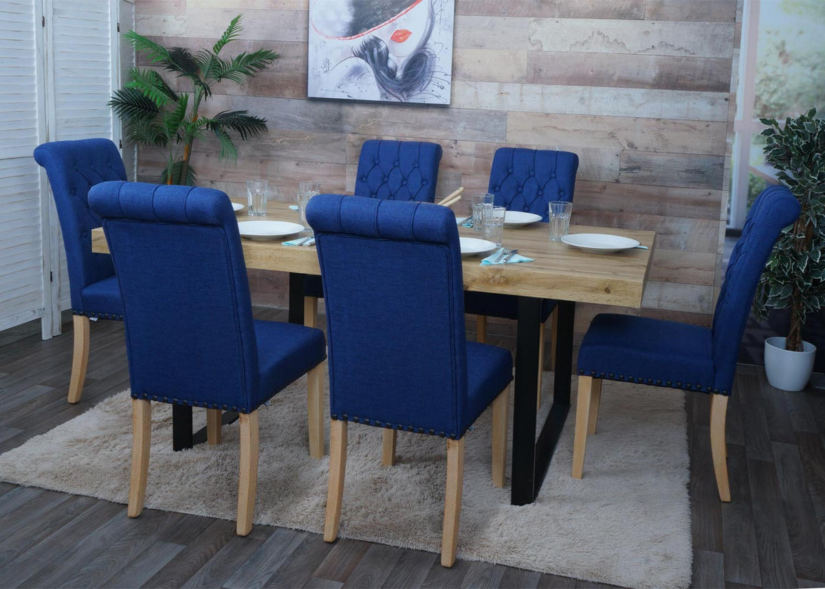 ESSZIMMERSTUHL Blau - Blau, Textil (45/100/60cm) - MCW