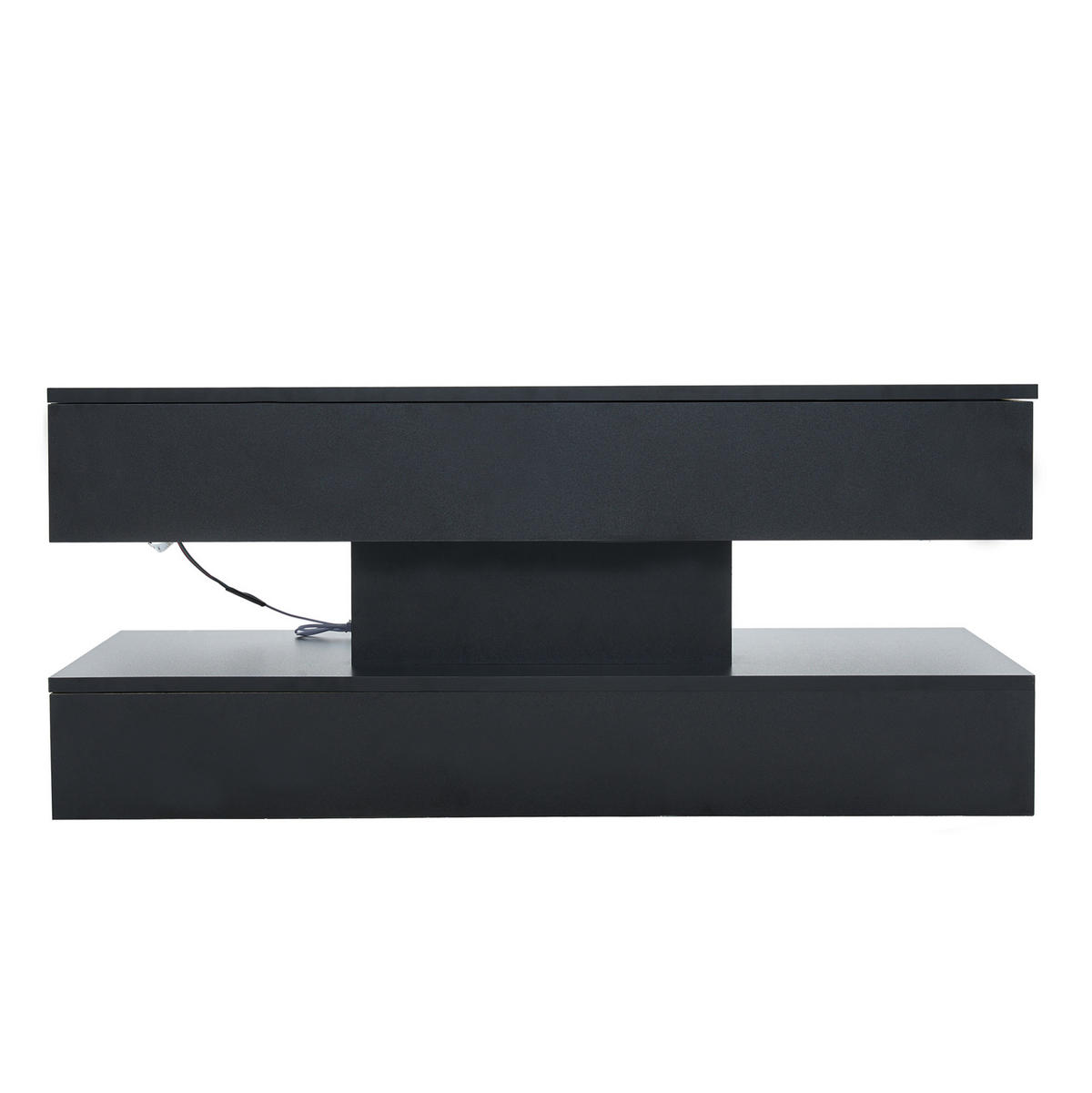 KLUB stolić, 100/50/42 cm, crni, podesive visine s LED rasvjetom i prostorom za pohranu - crna, drvni materijal (100/50/42cm) - BEAOK