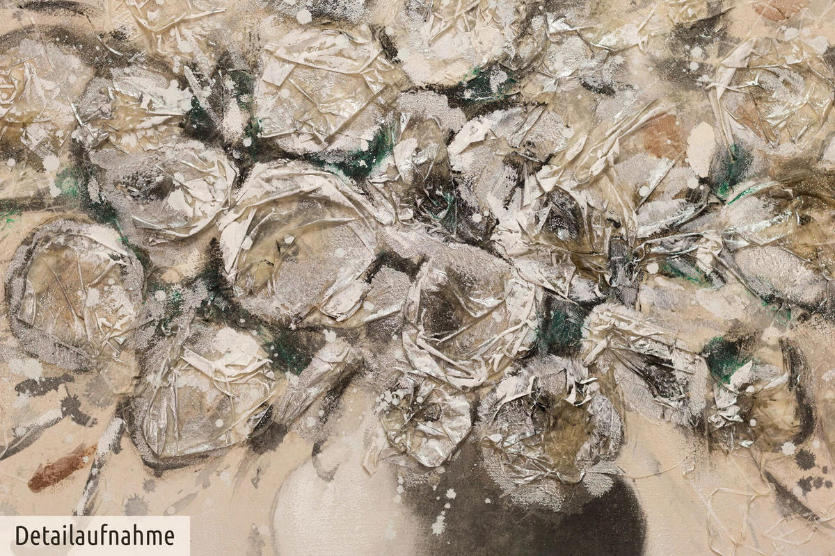 ÖLGEMÄLDE 120/60 cm - Beige/Schwarz, Holz/Textil (1.6/60cm) - KUNSTLOFT