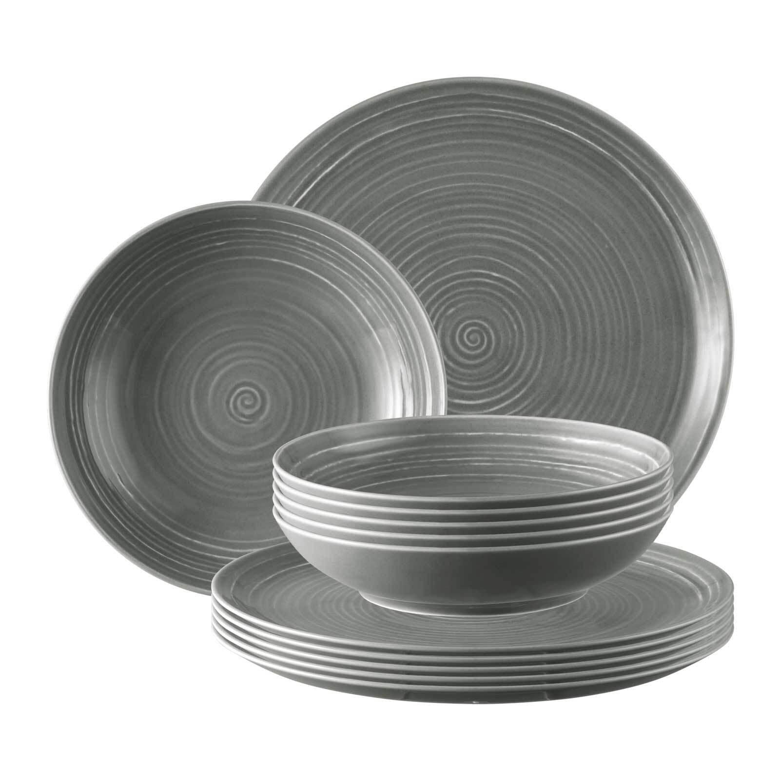 TAFELSERVICE Terra Perlgrau 12er Set - Grau, Keramik (1/1/1cm) - Seltmann Weiden