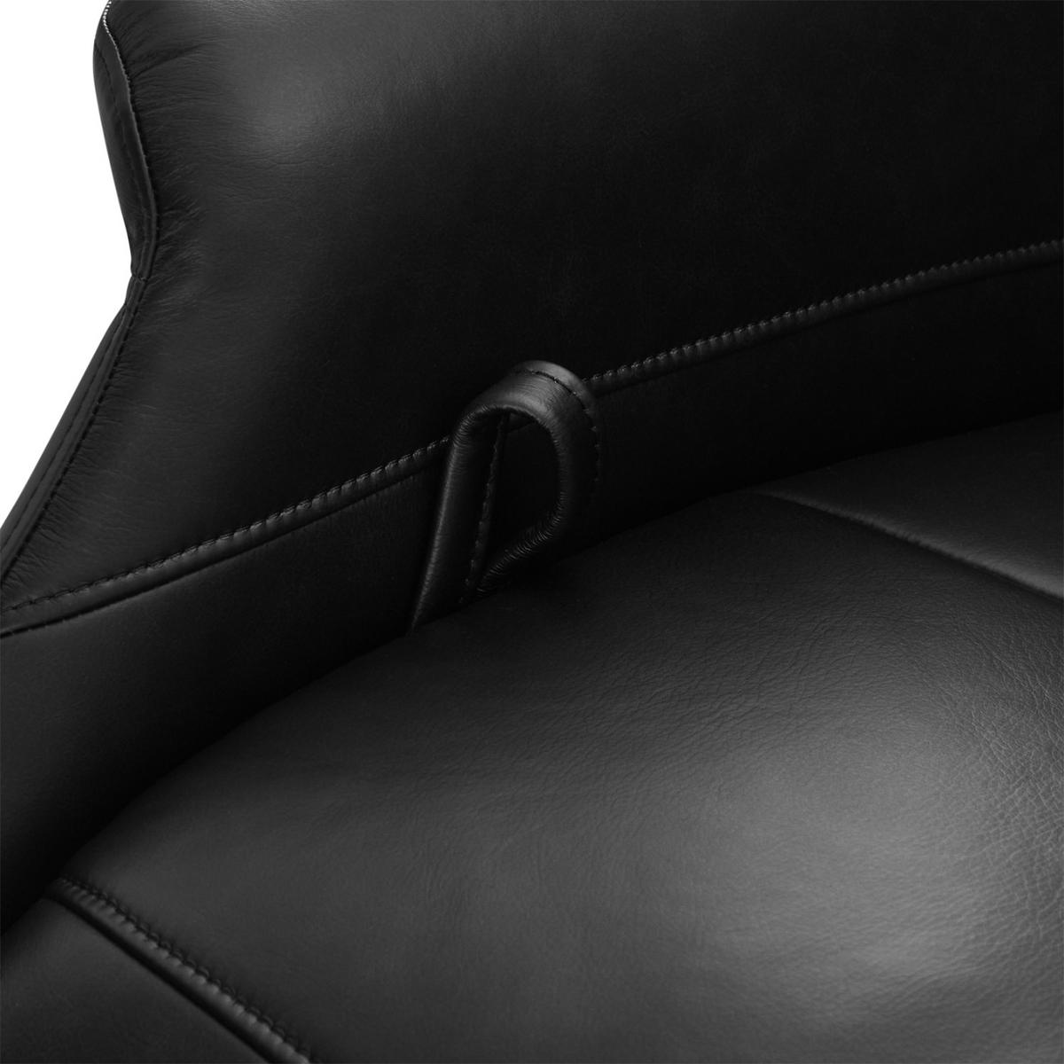 RELAXSESSEL Echtleder Schwarz - Schwarz, Leder/Metall (90/114/79cm) - Furnhouse
