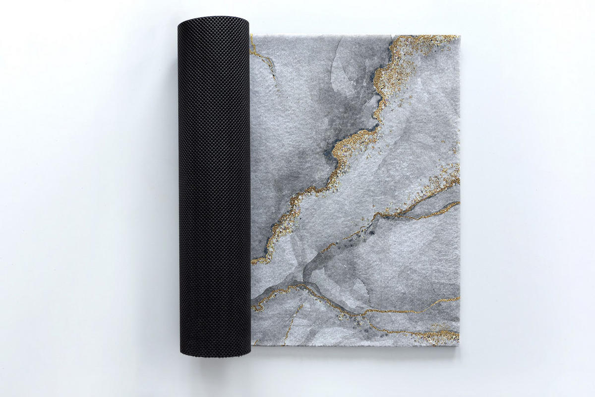 FUSSMATTE 150 x 100 cm Grauer Marmor - Grau, Textil (150/100cm) - TULUP