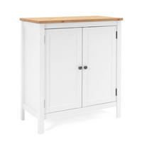 SIDEBOARD 80/90/40 cm Weiß, Natur - Chromfarben/Weiß, Holz (80/90/40cm) - Homestyle4u