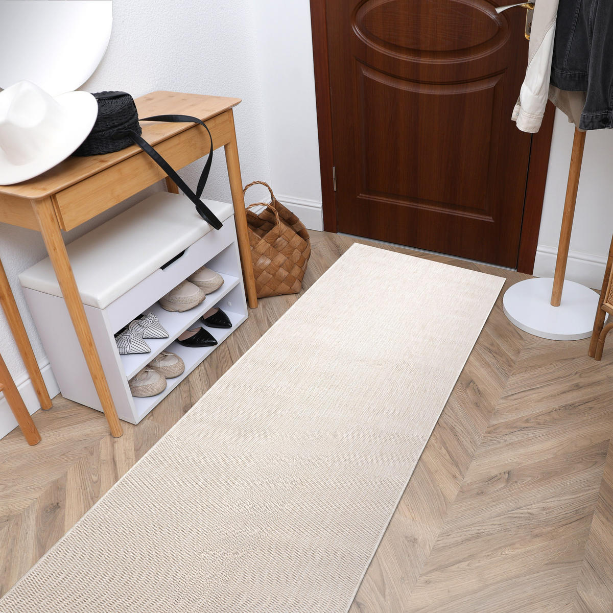 KOBEREC, behúň SISAL SION A5165A Melange ploché tkanie ecru / krém 70/250 cm - krémová, textil (70/250cm) - rugsX