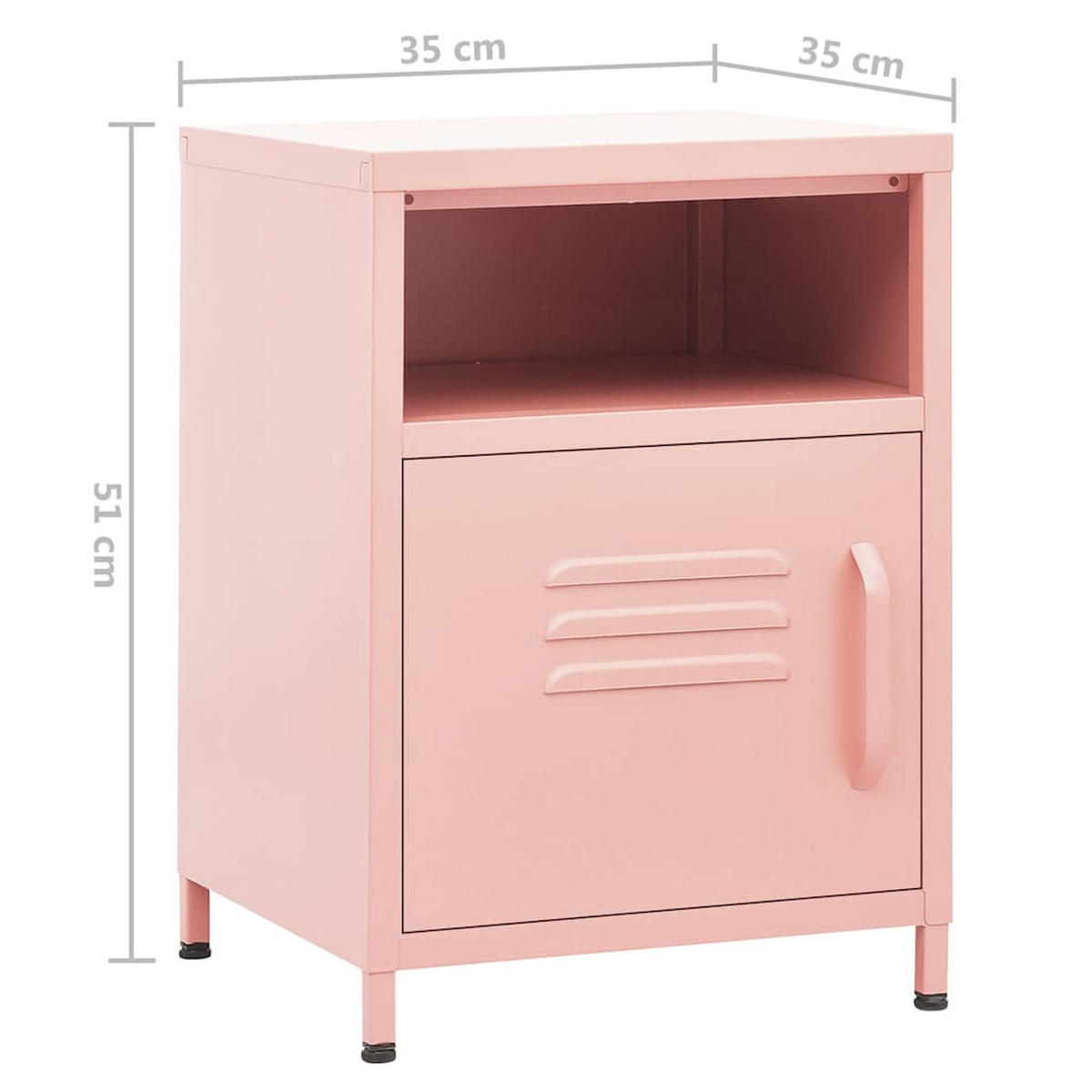 NACHTTISCH Rosa 35/35/51 Cm Stahl - Rosa, Metall (35/51/35cm) - vidaXL