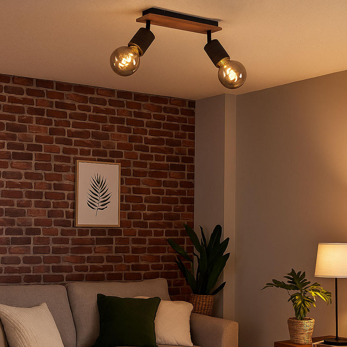 LED DECKENLEUCHTE JOSELLA Holz Braun - Braun, Holz (31/10/18cm) - Globo Lighting