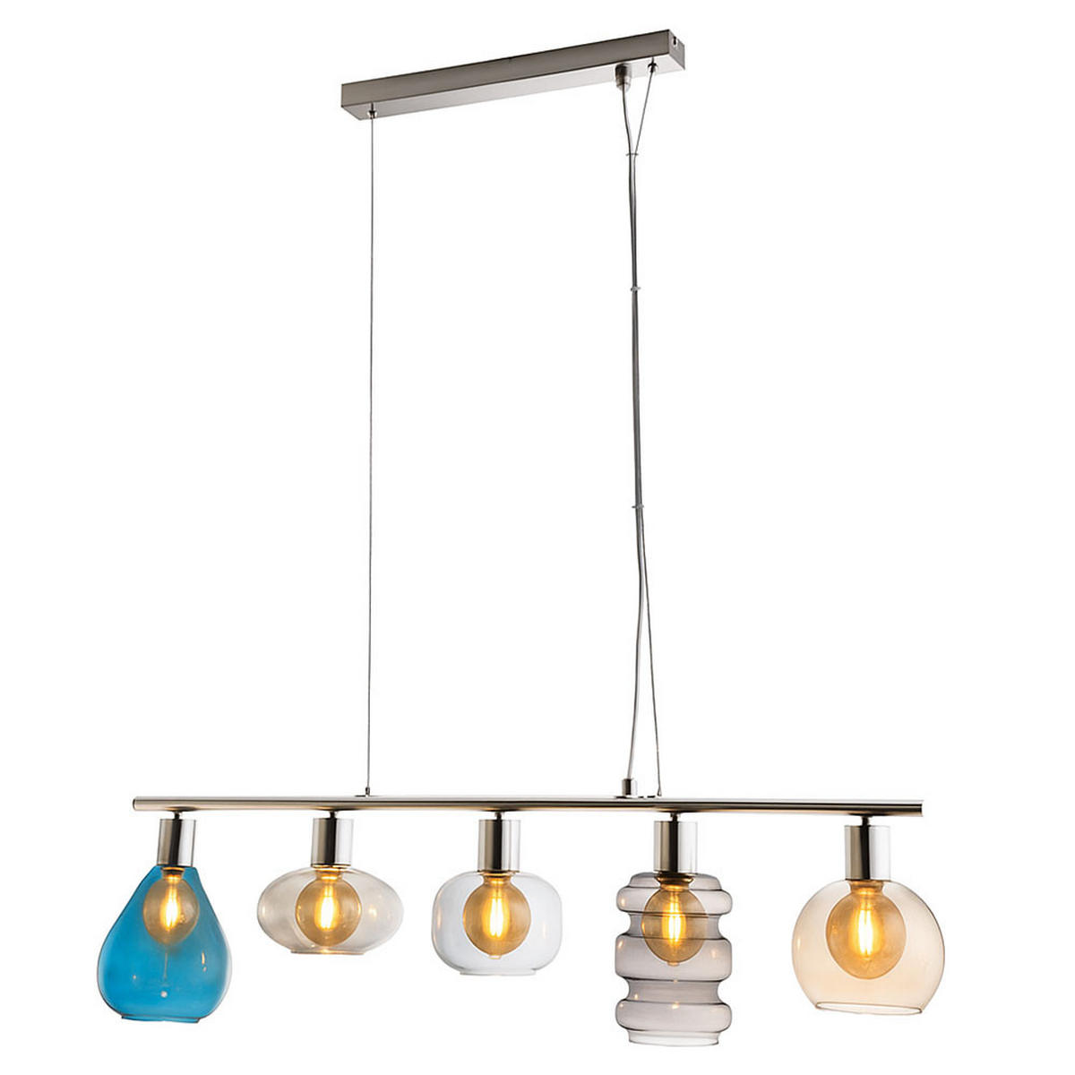 LED HÄNGELEUCHTE Pesaro Silber Bunt - Multicolor, Glas (13/80/150cm) - Nowa