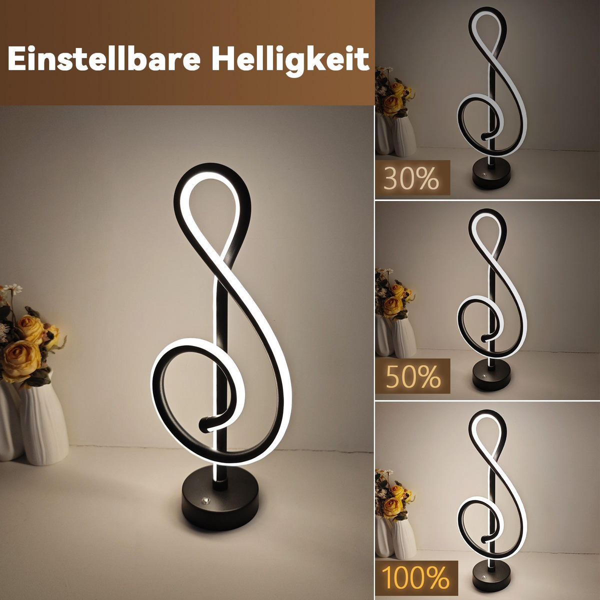 TISCHLEUCHTE Seebar 16.5/2.5/38.5 cm - Schwarz, Metall (38.5/16.5/2.5cm) - ZMH