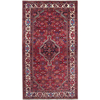 ORIENTTEPPICH handgeknüpft Assadabad Rot 245/136 cm Schurwolle - Rot, Textil (136/245cm) - Looma
